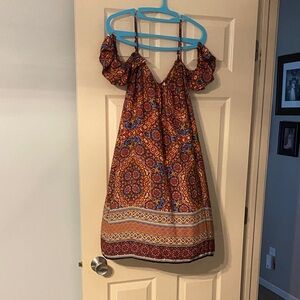 Xhilaration Multicolor Off-Shoulder Mini Dress